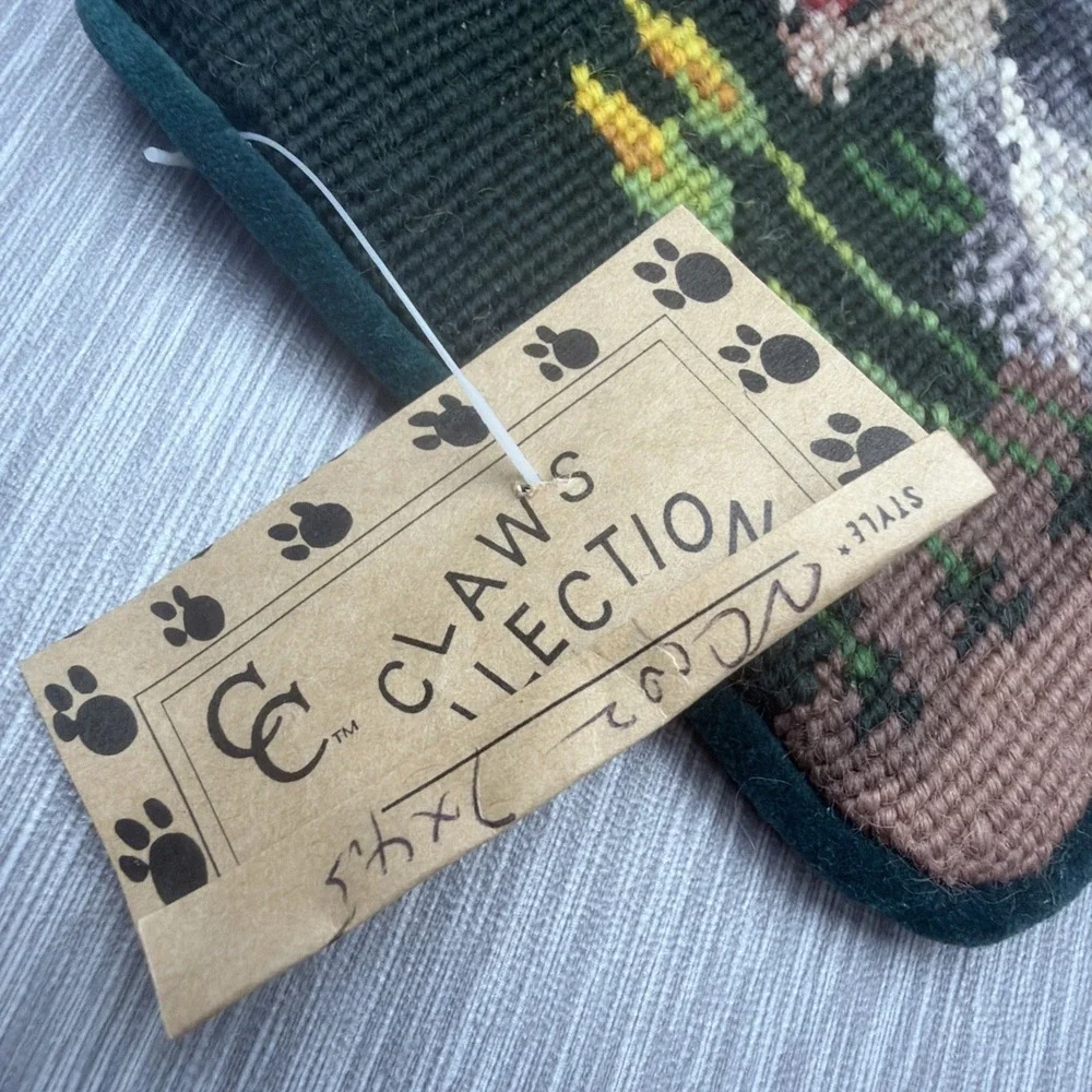 Charles Keath Schnauzer Needlepoint Cosmetic Bag Wool Dog Pouch Vintage NWT